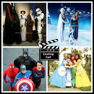 Auditions, Superhero & Princess Parties, Central Coast, Central Valley