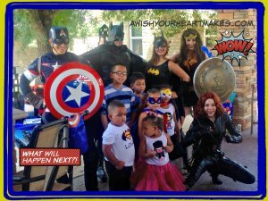 Mega Superhero Birthday Captain America, Batman, Black Widow, Batgirl, Wonder Woman