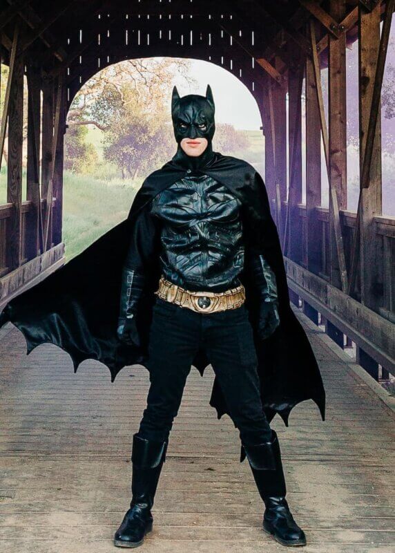 Bat Guy Posing on Bridge