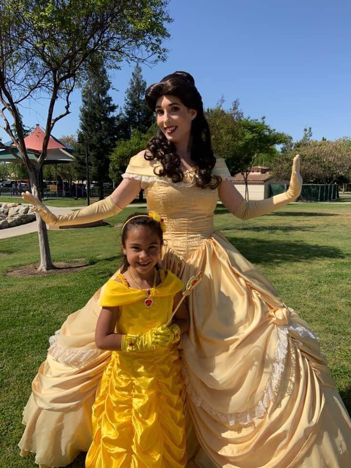 princess belle with little girl