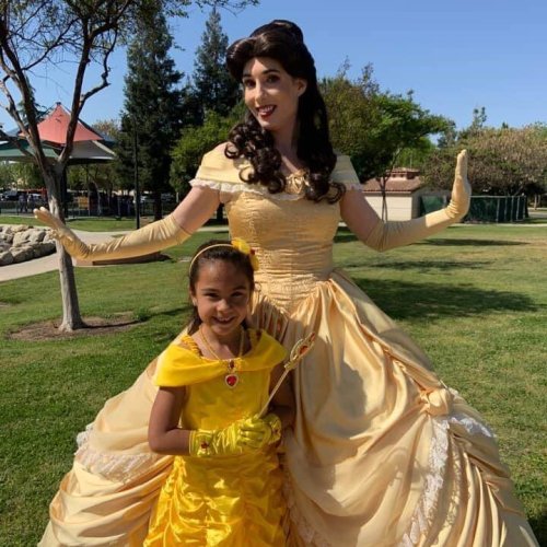 princess belle with little girl